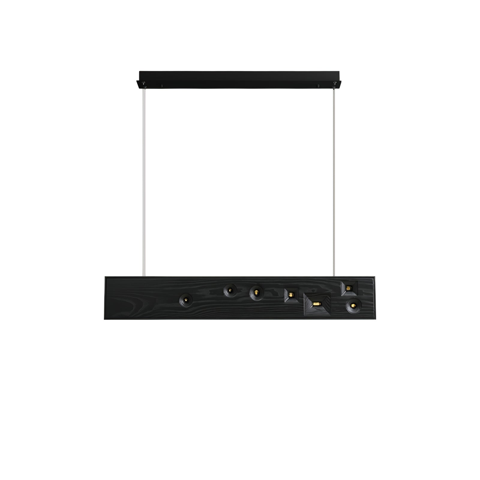 Lustra Lineare Pendelleuchte aus Holz mit Edelsteinen-Letslighting