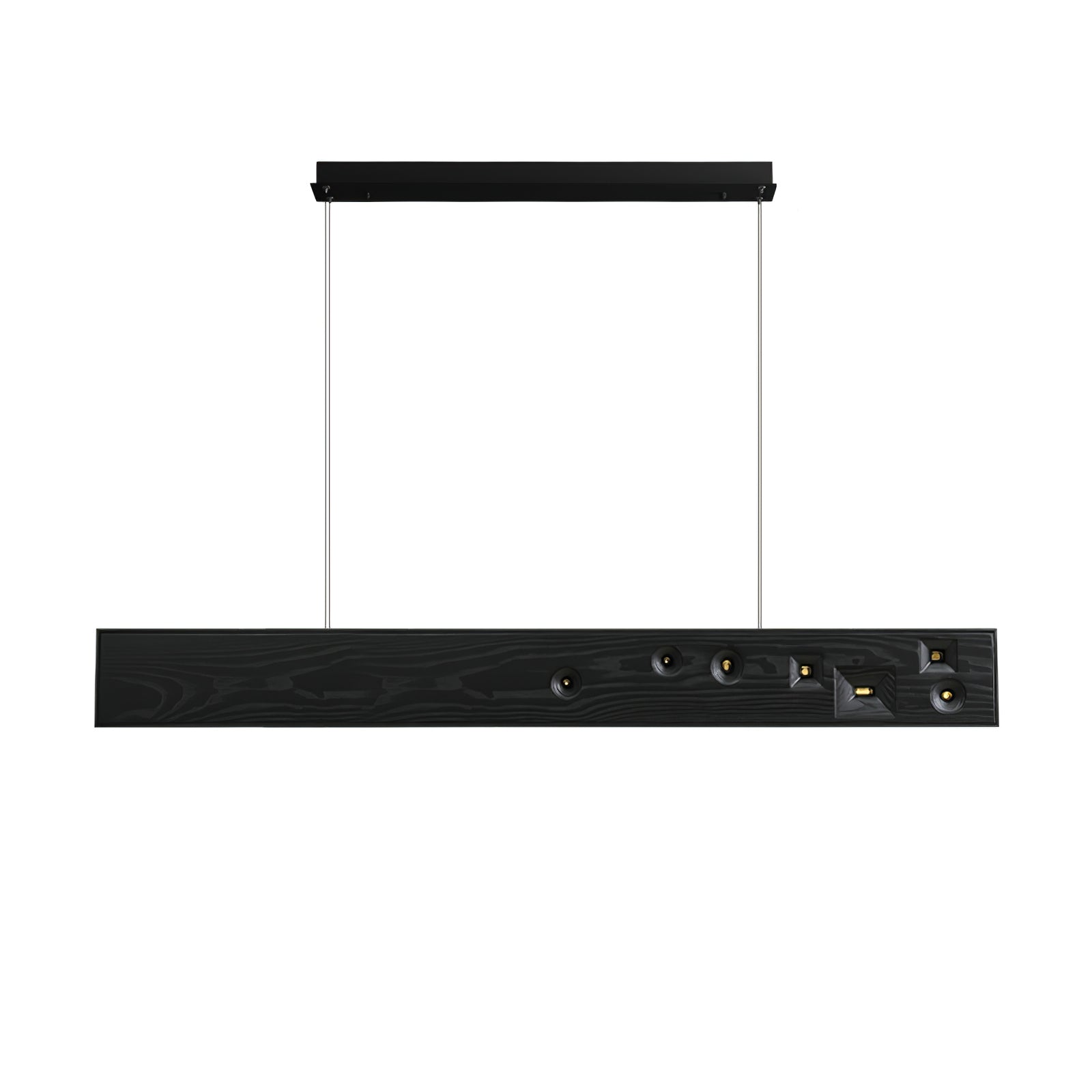 Lustra Lineare Pendelleuchte aus Holz mit Edelsteinen-Letslighting