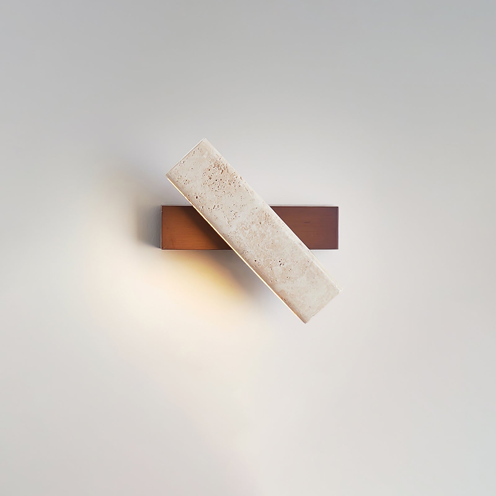 Ostruvyo Modern Minimalist Linear Walnut Travertine Wall Lamp - Letslighting