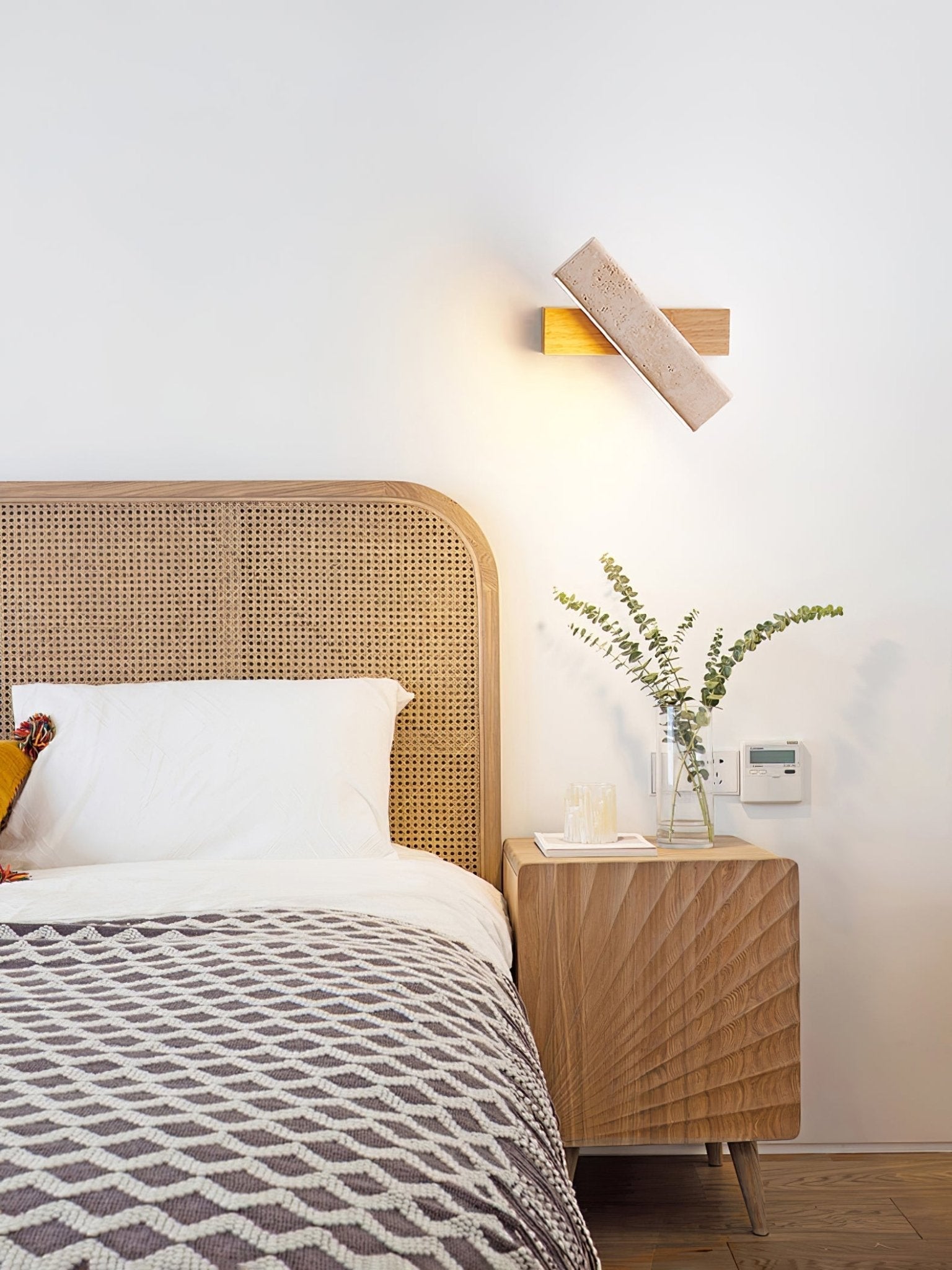 Esorora Rectangular Travertine Wall Light - Blowlighting