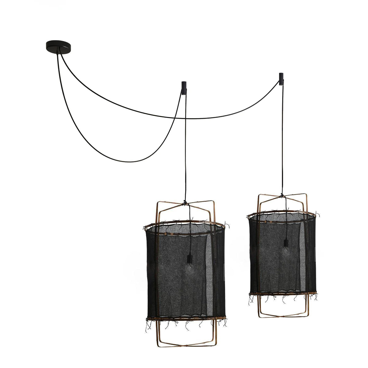 Lustra Pendelleuchte Lampe Bambus Schirm für Wohn Zimmer-Letslighting
