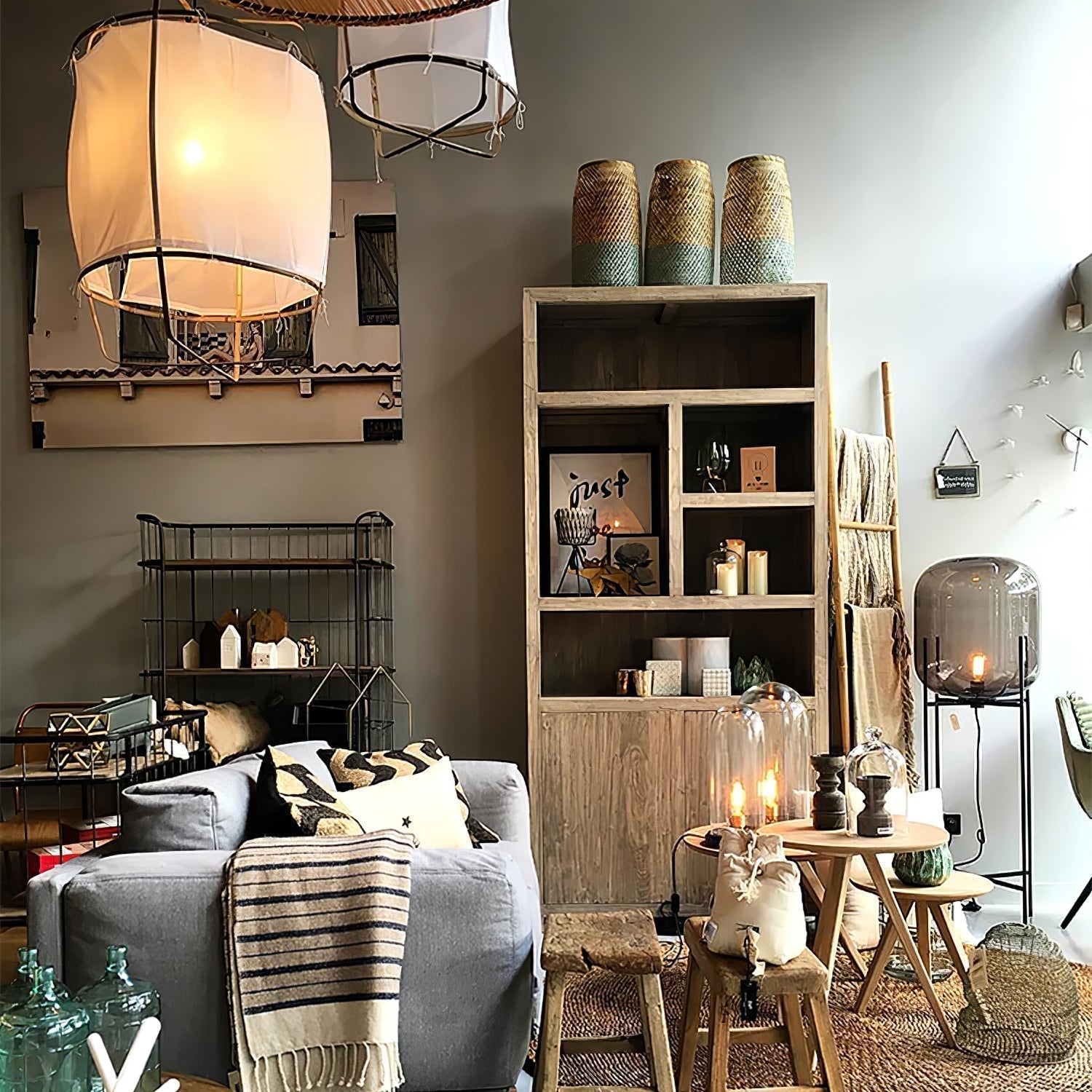 Lustra Pendelleuchte Lampe Bambus Schirm für Wohn Zimmer-Letslighting