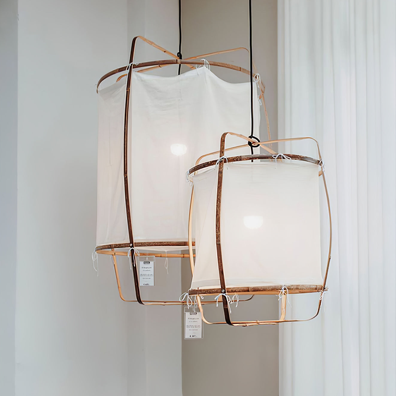 Lustra Pendelleuchte Lampe Bambus Schirm für Wohn Zimmer-Letslighting