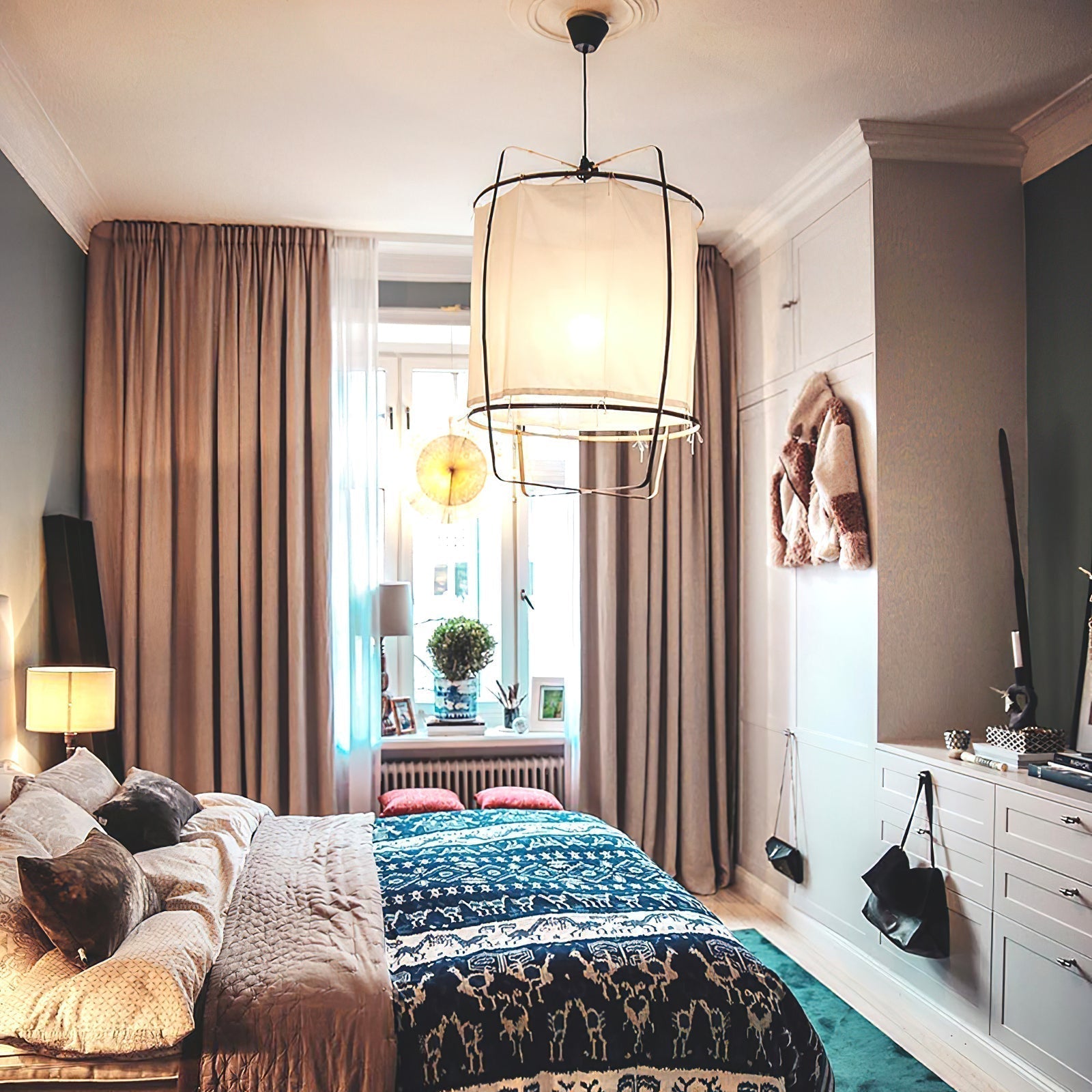 Lustra Pendelleuchte Lampe Bambus Schirm für Wohn Zimmer-Letslighting