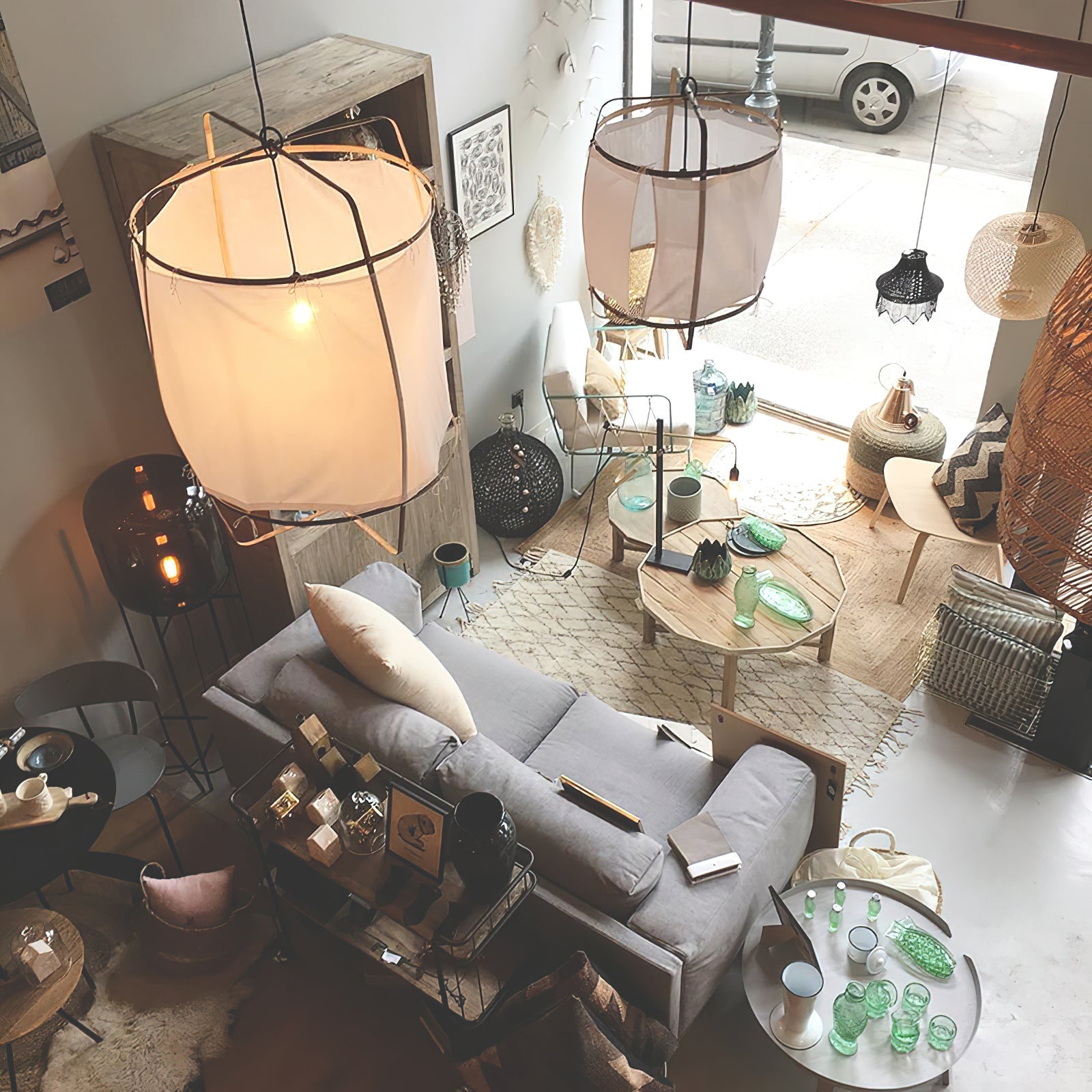Lustra Pendelleuchte Lampe Bambus Schirm für Wohn Zimmer-Letslighting