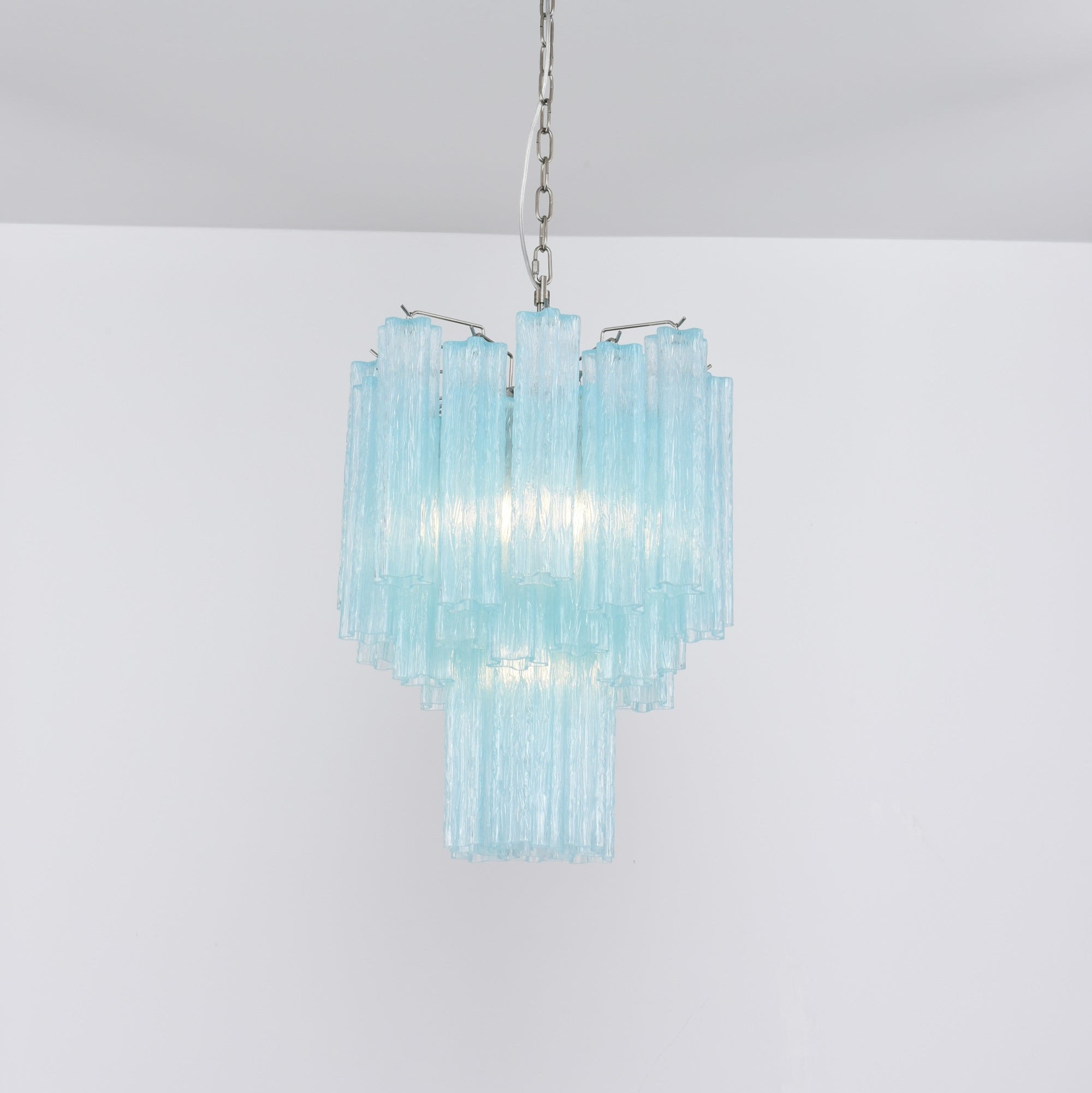 Aurora Chandelier Azzura Murano Glass Tube Coastal - Blowlighting