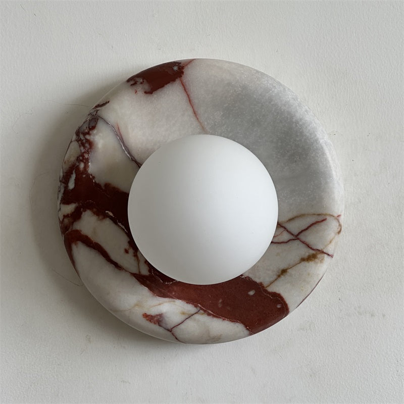 Vomire Premium Nordic Art Red Marble Sconce Wall Lamp - Letslighting