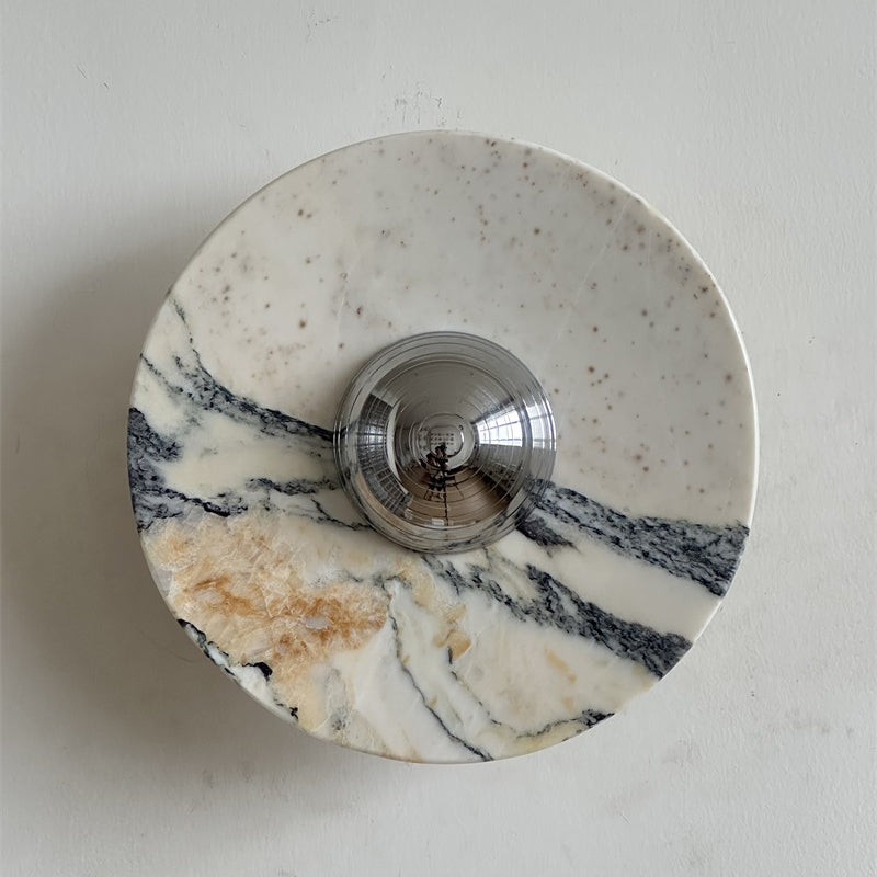 Alter Modern Minimalist Round Marble Metal Sconce Wall Lamp - Letslighting