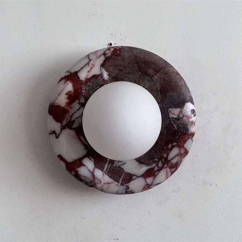 Vomire Premium Nordic Art Red Marble Sconce Wall Lamp - Letslighting