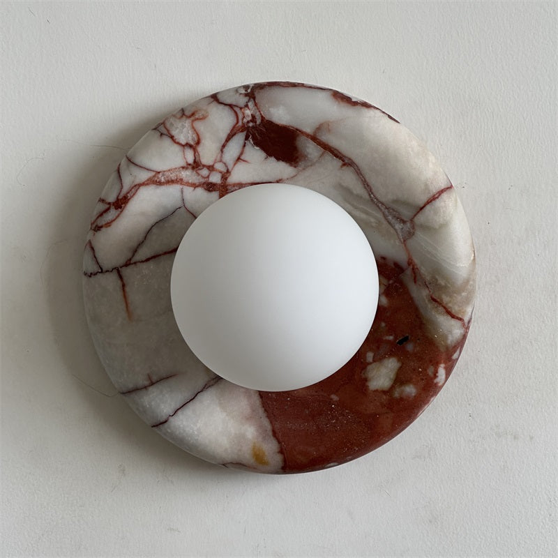 Vomire Premium Nordic Art Red Marble Sconce Wall Lamp - Letslighting