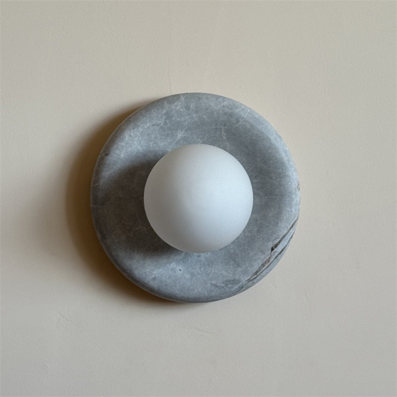 Aurvelyra Nordic Art Classic Grey Glass Marble Sconce Wall Lamp - Letslighting