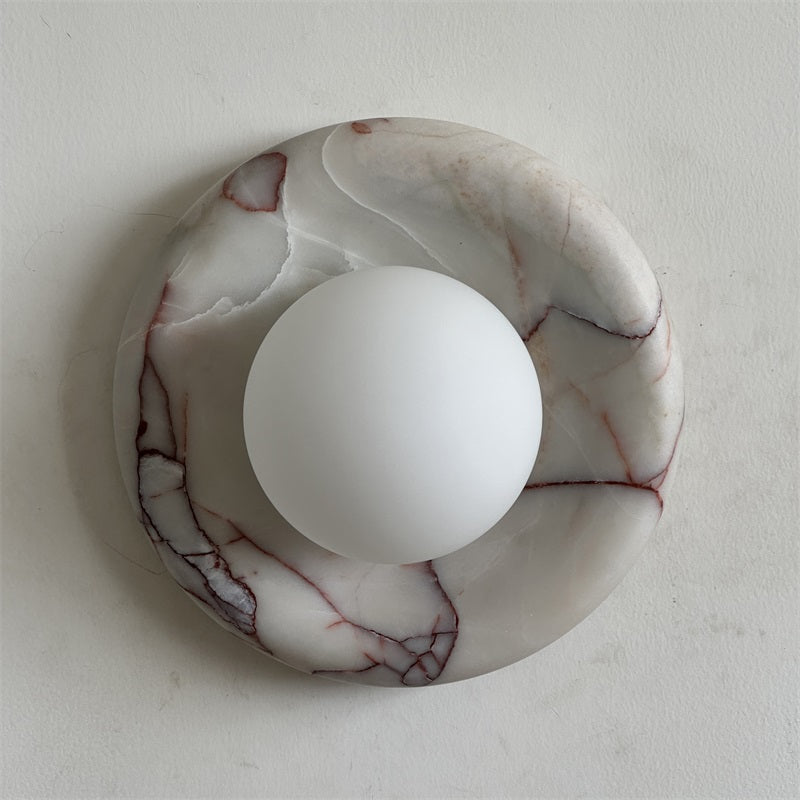 Vomire Premium Nordic Art Red Marble Sconce Wall Lamp - Letslighting