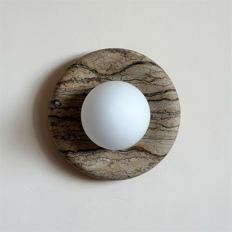 Alsorarae Modern Minimalist Beige Glass Marble Sconce Wall Lamp - Letslighting