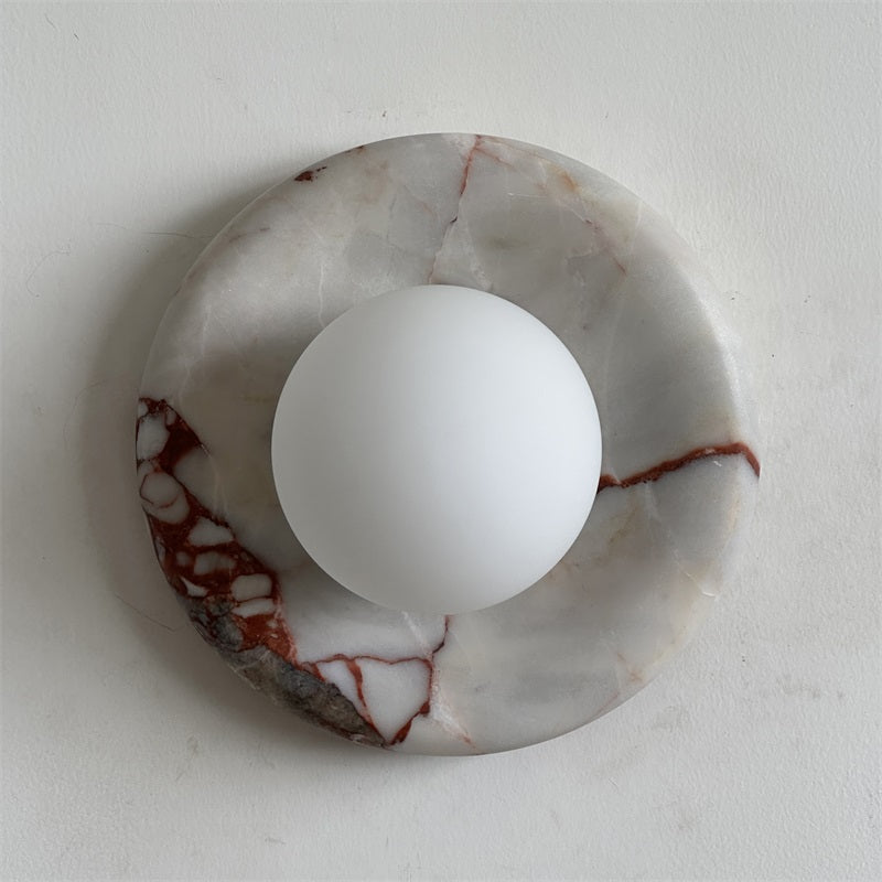 Vomire Premium Nordic Art Red Marble Sconce Wall Lamp - Letslighting