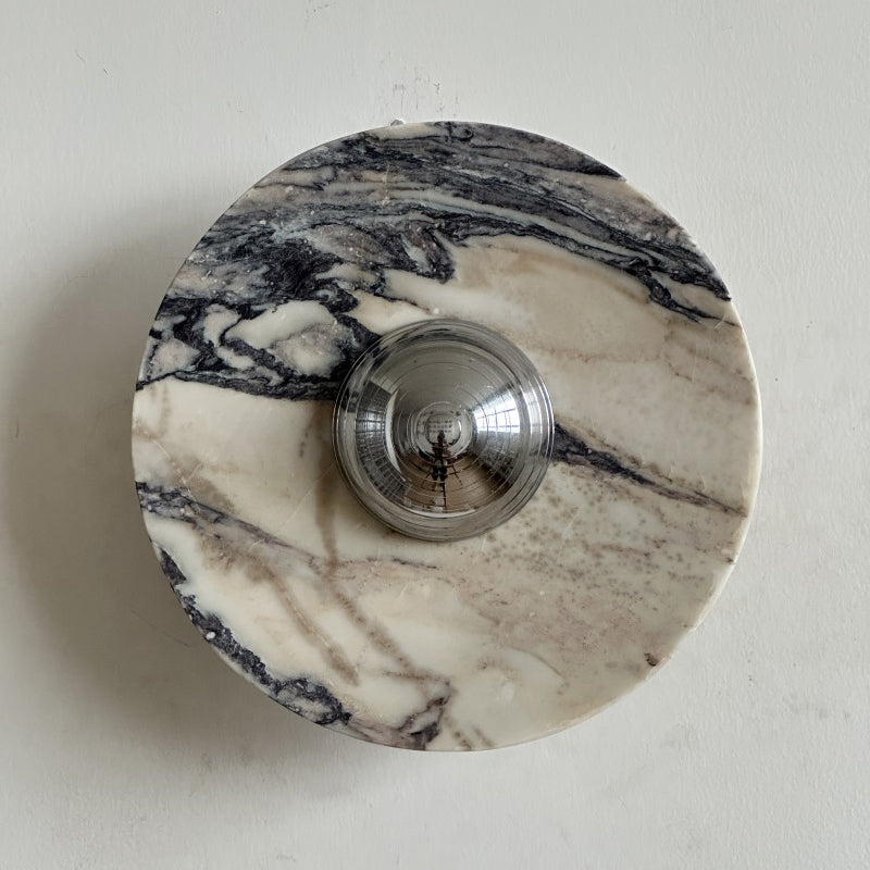 Alter Modern Minimalist Round Marble Metal Sconce Wall Lamp - Letslighting