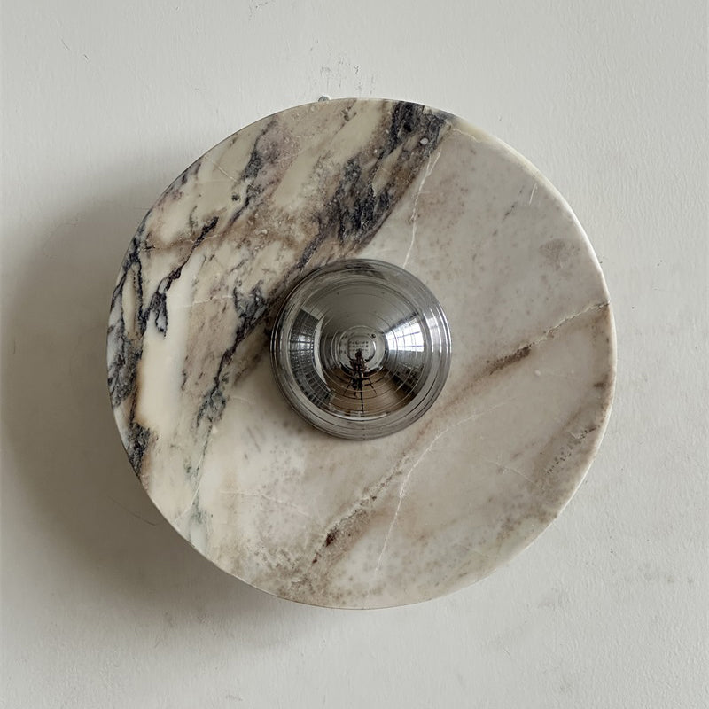 Alter Modern Minimalist Round Marble Metal Sconce Wall Lamp - Letslighting