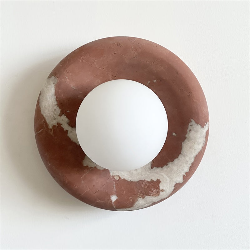 Vomire Premium Nordic Art Red Marble Sconce Wall Lamp - Letslighting