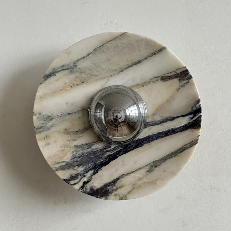 Alter Modern Minimalist Round Marble Metal Sconce Wall Lamp - Letslighting