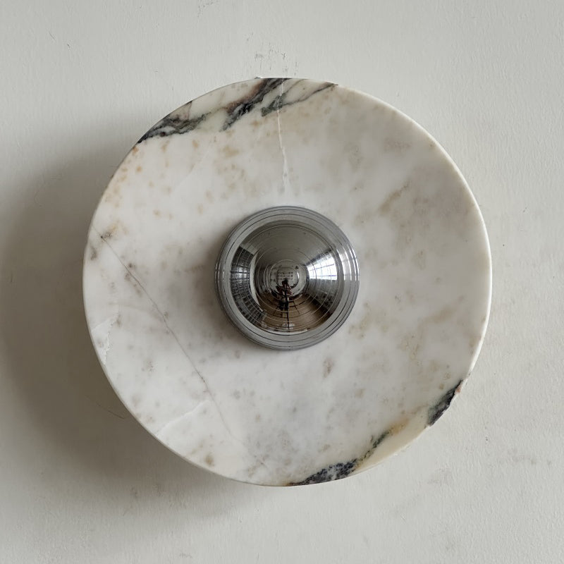 Alter Modern Minimalist Round Marble Metal Sconce Wall Lamp - Letslighting