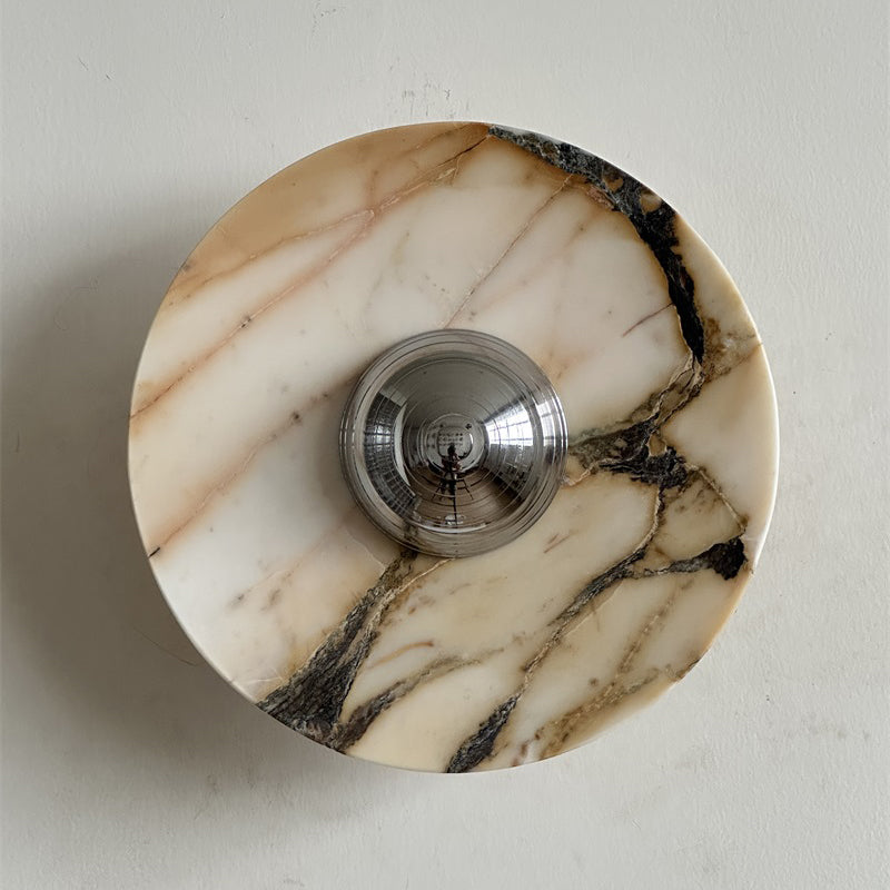 Alter Modern Minimalist Round Marble Metal Sconce Wall Lamp - Letslighting