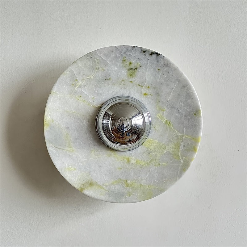 Evvarel Modern Minimalist Green Marble Metal Sconce Wall Lamp - Letslighting