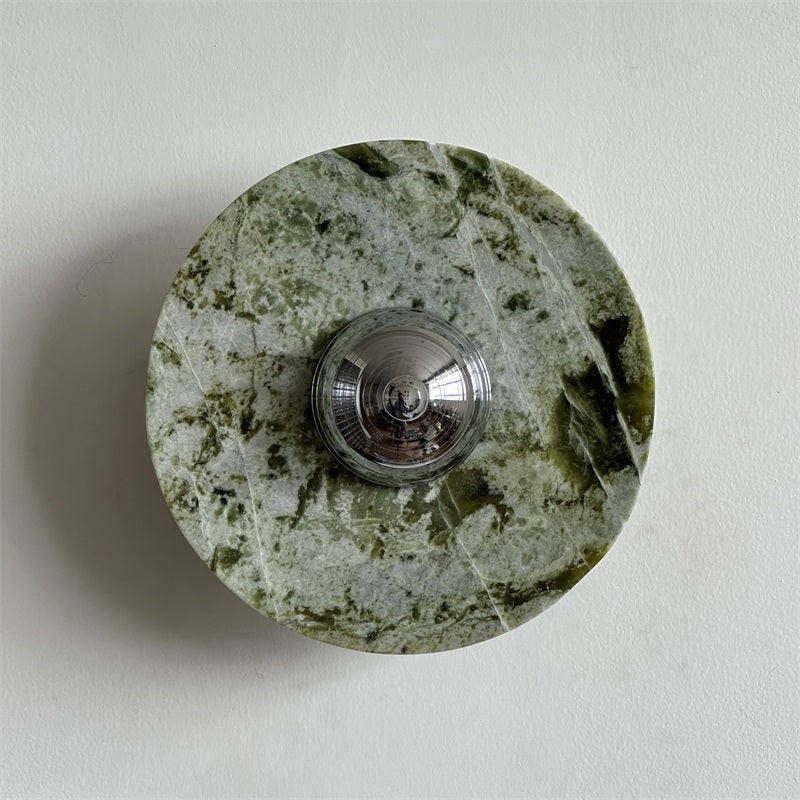 Evvarel Modern Minimalist Green Marble Metal Sconce Wall Lamp - Letslighting