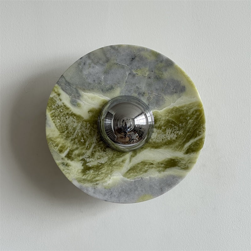 Evvarel Modern Minimalist Green Marble Metal Sconce Wall Lamp - Letslighting