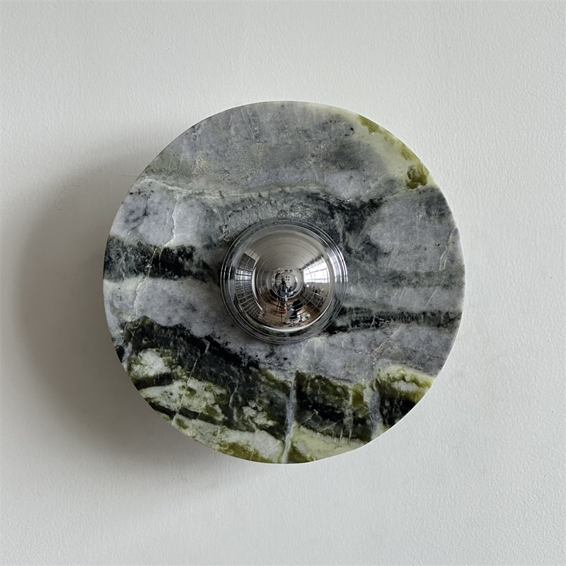 Evvarel Modern Minimalist Green Marble Metal Sconce Wall Lamp - Letslighting