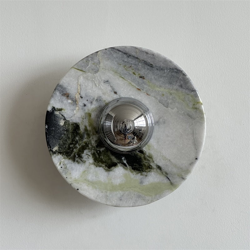 Evvarel Modern Minimalist Green Marble Metal Sconce Wall Lamp - Letslighting