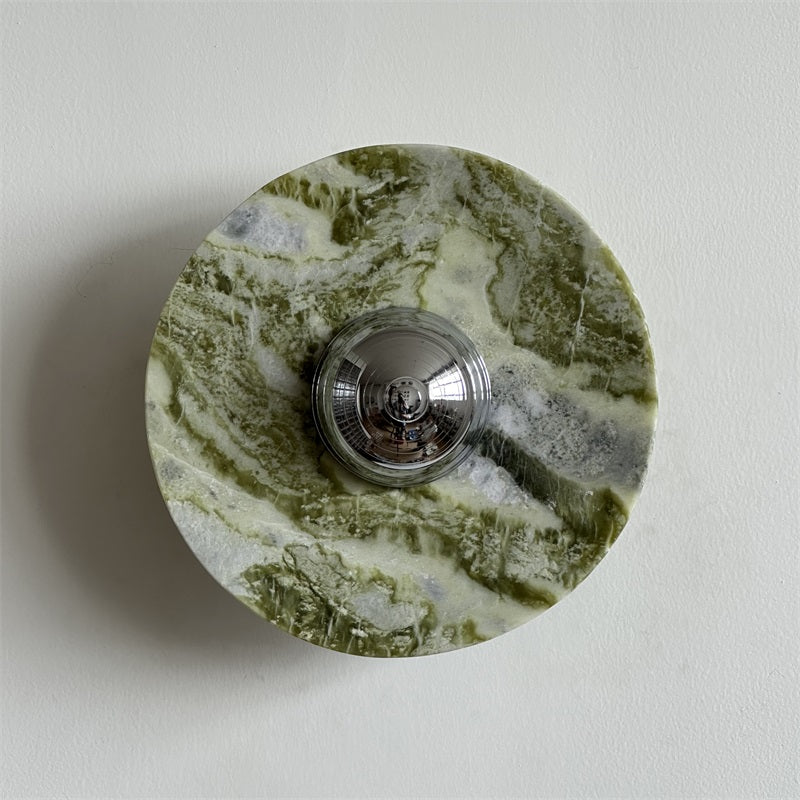Evvarel Modern Minimalist Green Marble Metal Sconce Wall Lamp - Letslighting
