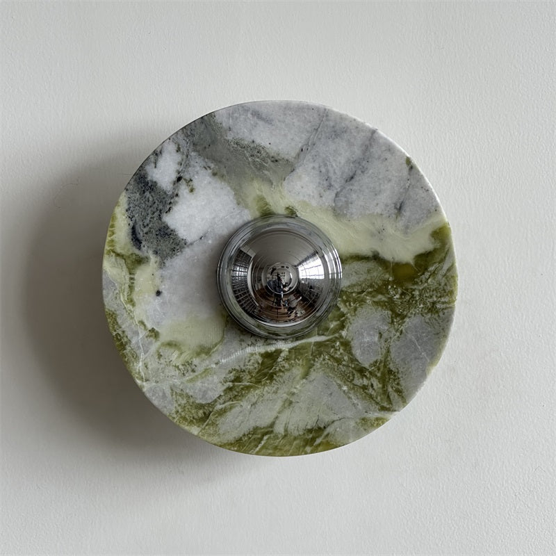 Evvarel Modern Minimalist Green Marble Metal Sconce Wall Lamp - Letslighting