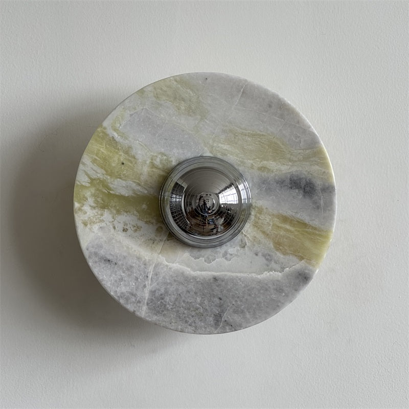 Evvarel Modern Minimalist Green Marble Metal Sconce Wall Lamp - Letslighting