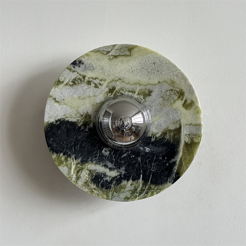 Evvarel Modern Minimalist Green Marble Metal Sconce Wall Lamp - Letslighting