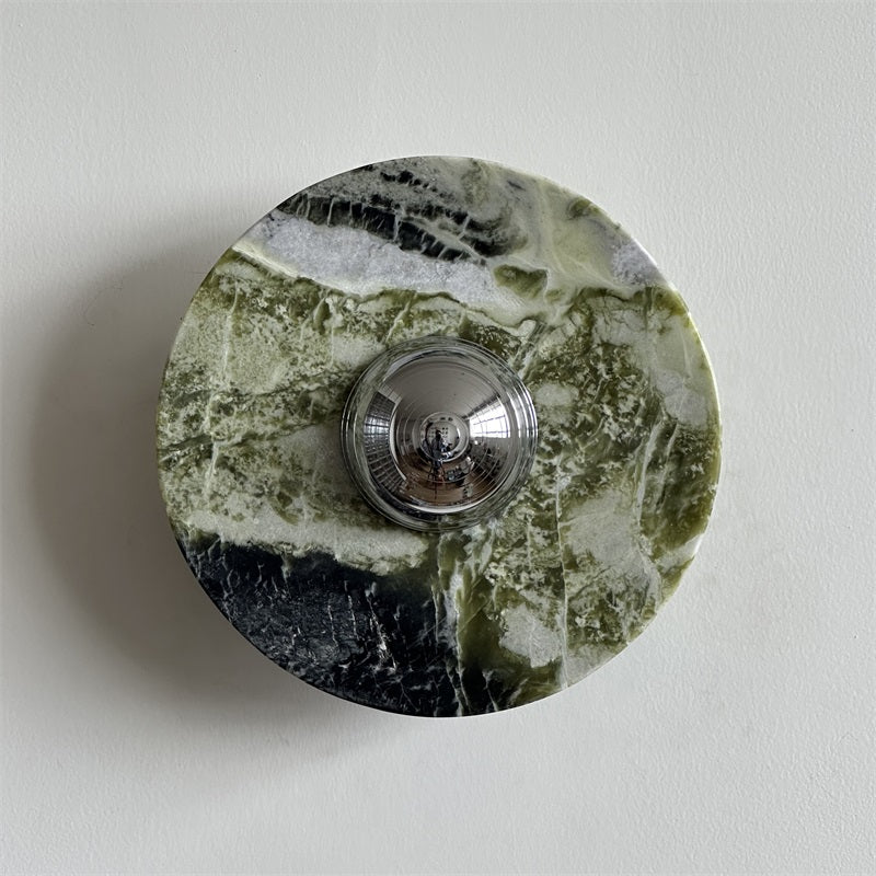 Evvarel Modern Minimalist Green Marble Metal Sconce Wall Lamp - Letslighting