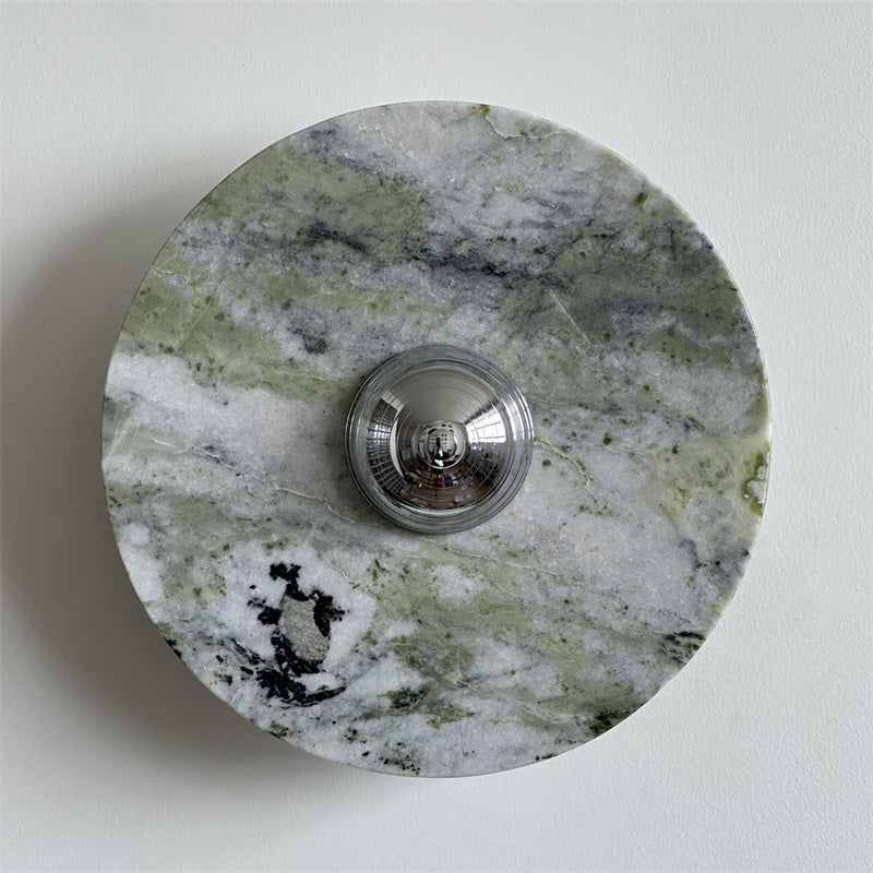 Evvarel Modern Minimalist Green Marble Metal Sconce Wall Lamp - Letslighting