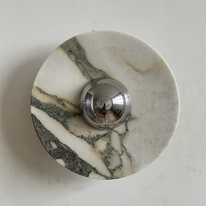 Alter Modern Minimalist Round Marble Metal Sconce Wall Lamp - Letslighting