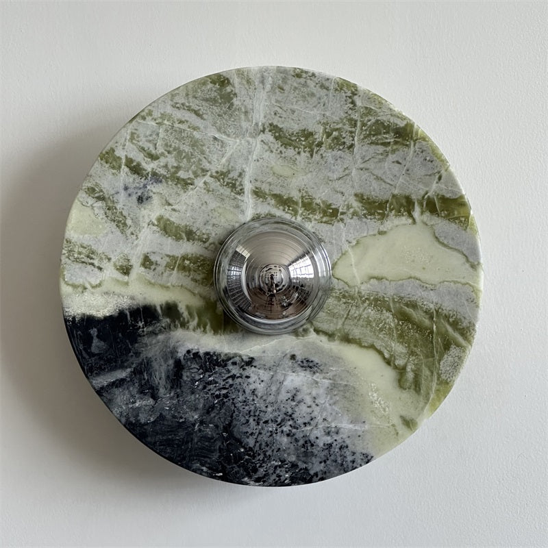 Evvarel Modern Minimalist Green Marble Metal Sconce Wall Lamp - Letslighting