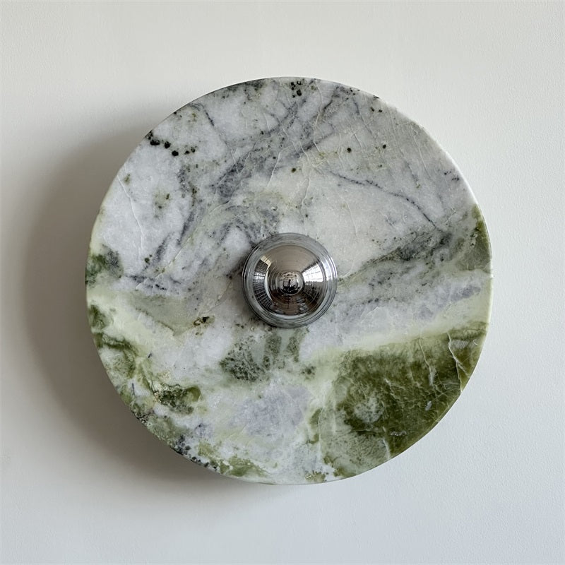 Evvarel Modern Minimalist Green Marble Metal Sconce Wall Lamp - Letslighting