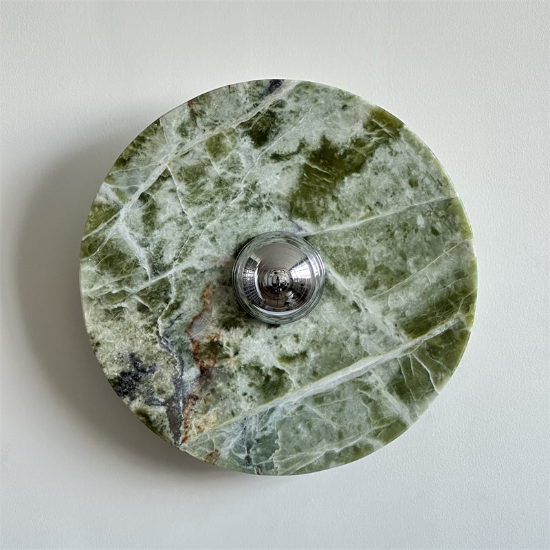 Evvarel Modern Minimalist Green Marble Metal Sconce Wall Lamp - Letslighting
