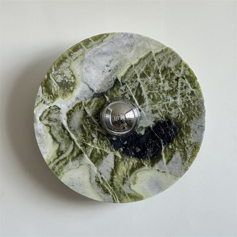 Evvarel Modern Minimalist Green Marble Metal Sconce Wall Lamp - Letslighting