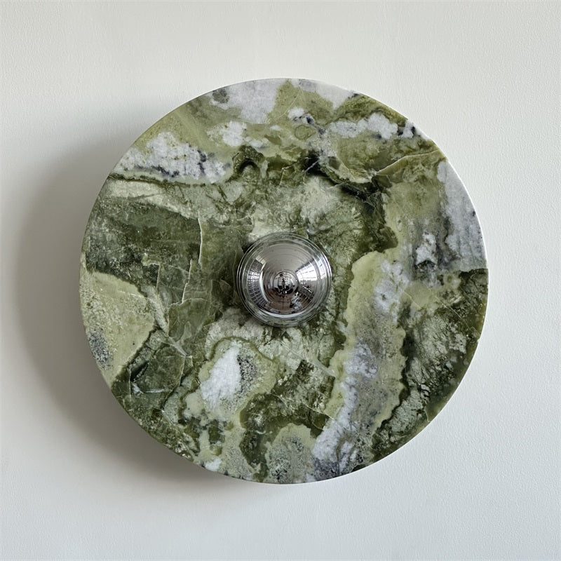 Evvarel Modern Minimalist Green Marble Metal Sconce Wall Lamp - Letslighting