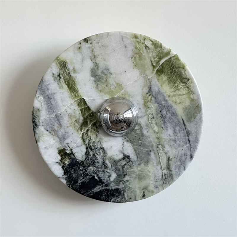 Evvarel Modern Minimalist Green Marble Metal Sconce Wall Lamp - Letslighting