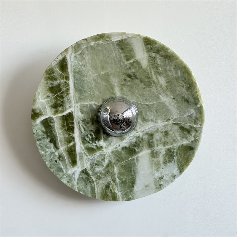 Evvarel Modern Minimalist Green Marble Metal Sconce Wall Lamp - Letslighting