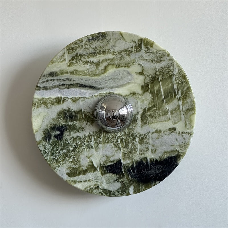 Evvarel Modern Minimalist Green Marble Metal Sconce Wall Lamp - Letslighting