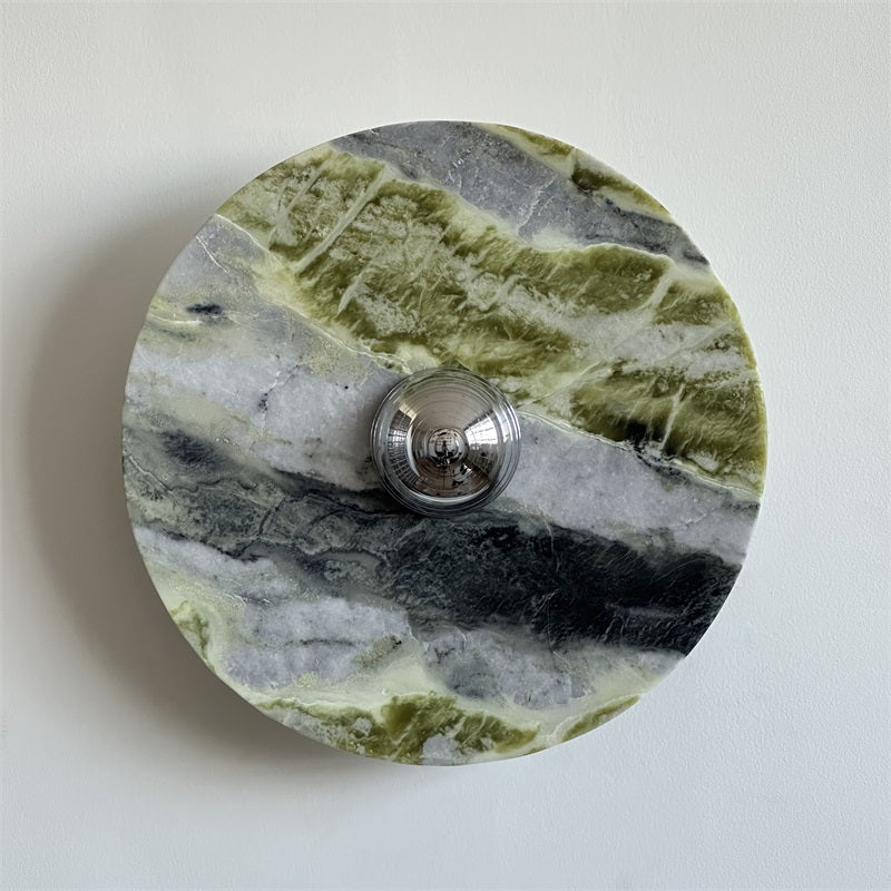 Evvarel Modern Minimalist Green Marble Metal Sconce Wall Lamp - Letslighting