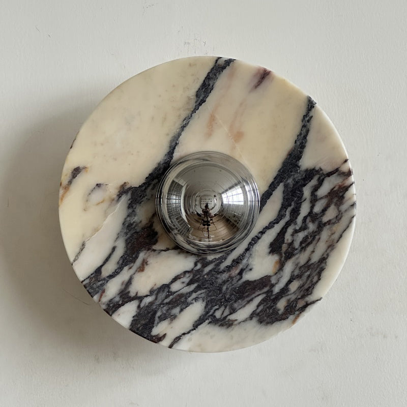 Alter Modern Minimalist Round Marble Metal Sconce Wall Lamp - Letslighting