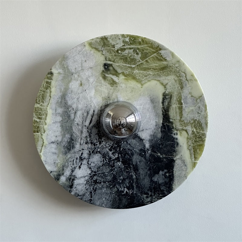 Evvarel Modern Minimalist Green Marble Metal Sconce Wall Lamp - Letslighting