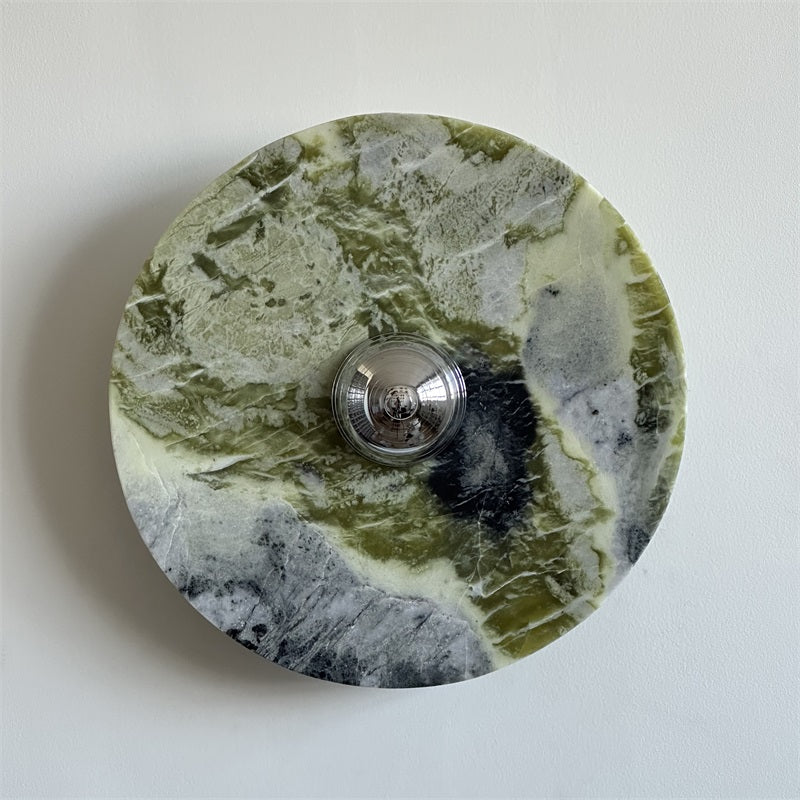 Evvarel Modern Minimalist Green Marble Metal Sconce Wall Lamp - Letslighting