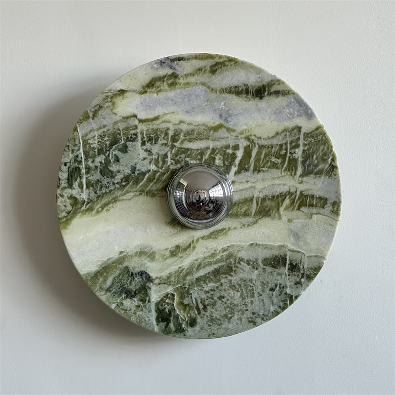 Evvarel Modern Minimalist Green Marble Metal Sconce Wall Lamp - Letslighting