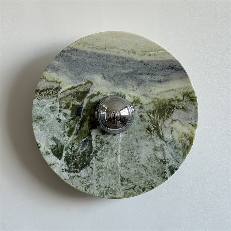 Evvarel Modern Minimalist Green Marble Metal Sconce Wall Lamp - Letslighting